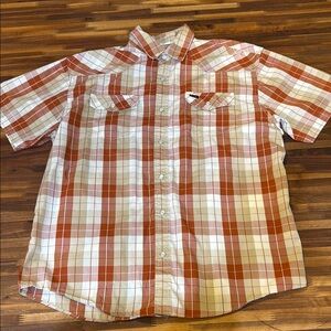 Howler Brothers - Orange and White Western Style Shirt - Pearl Snaps - Size L